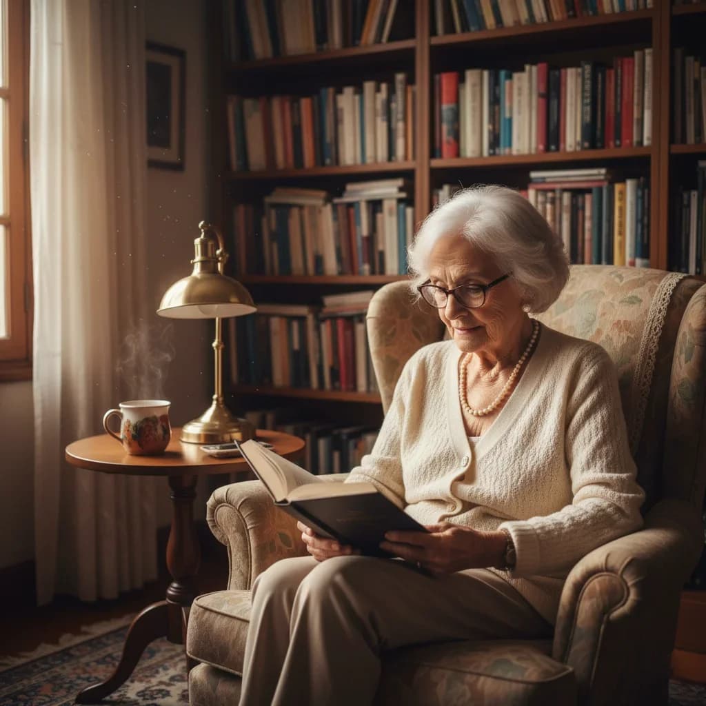 Leyendo en sillón